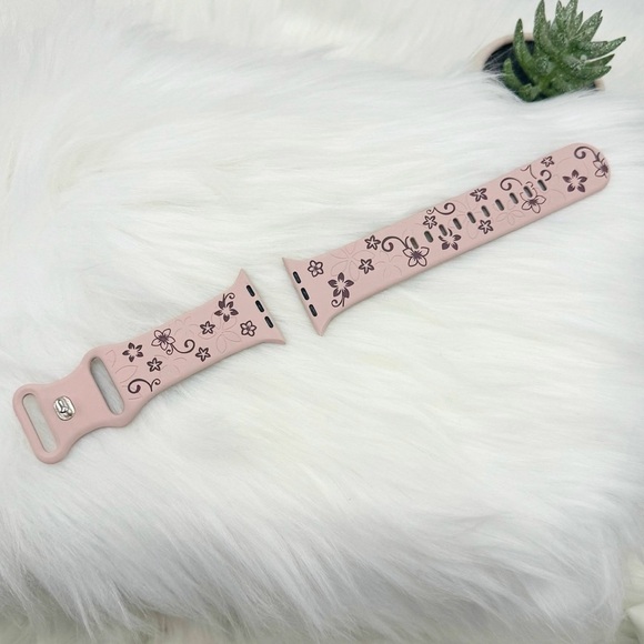 New Floral Design Apple Watch Bands  38mm 40mm 41mm Pink Brown - Picture 1 of 5
